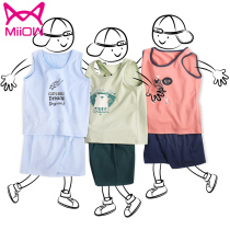 Childrens vest wearing a boys thin sports sleeveless jacket Summer 12-year-old boy cotton underwear suit