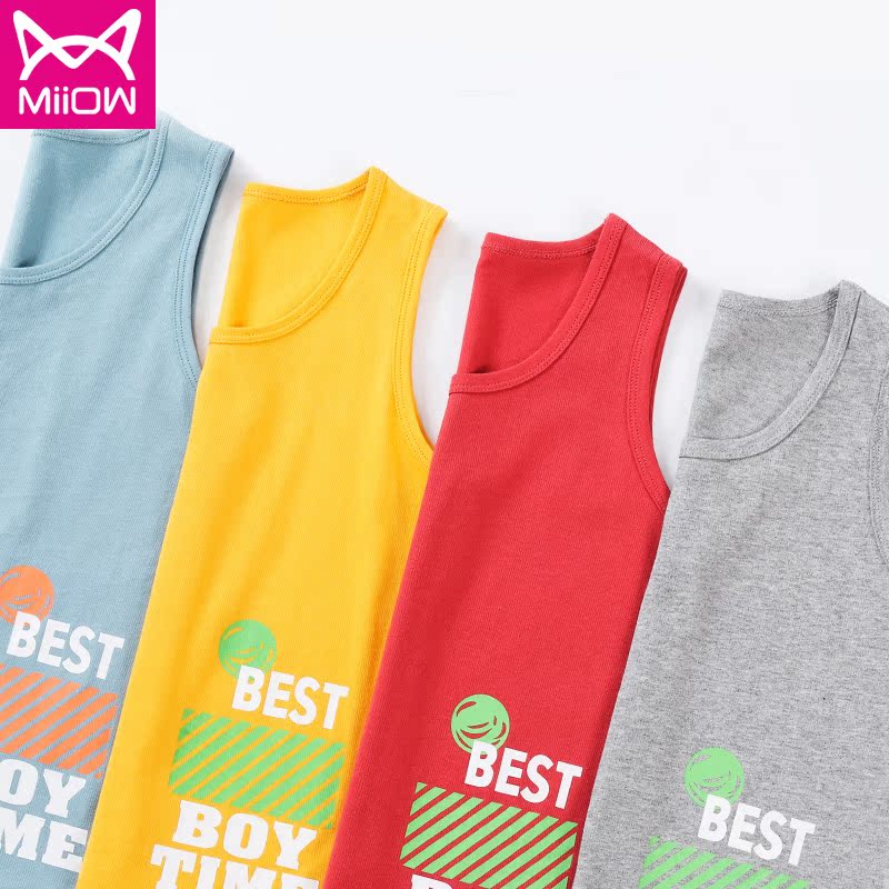 Chàng trai áo bông trẻ em mỏng lót 100cotton vừa bông lớn bé mùa hè không tay đáy chỉnh sửa vest nhỏ.