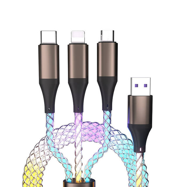 Car ambient light charging cable, high-end dreamy gradient light, colorful lights, luminous streamer data cable, suitable for Apple 15 fast charging, Huawei super fast charging, Xiaomi OPPO super flash charging cable