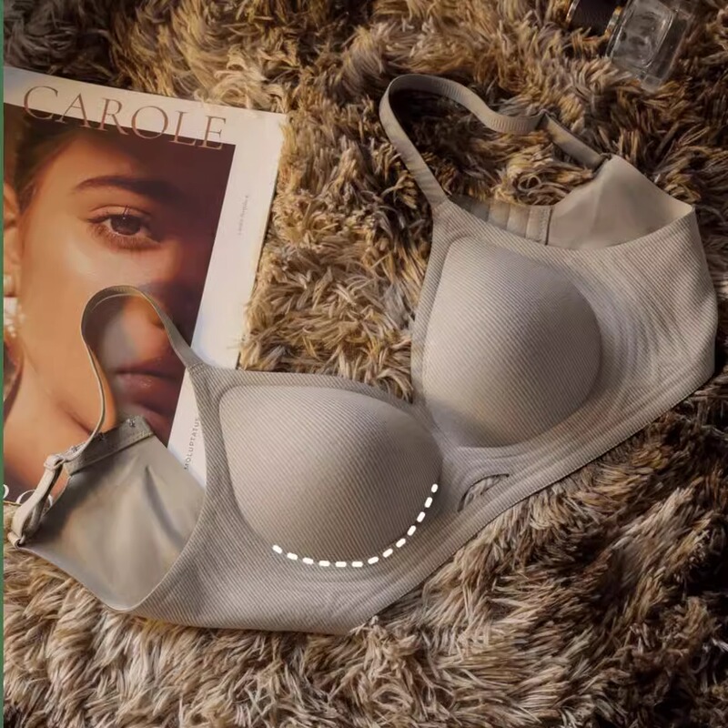 Seamless Underwear for Women with Small Breasts, Push-Up, Anti-Sagging, Sexy, Comfortable, Breathable, Wire-Free, Soft Support Letter Bra