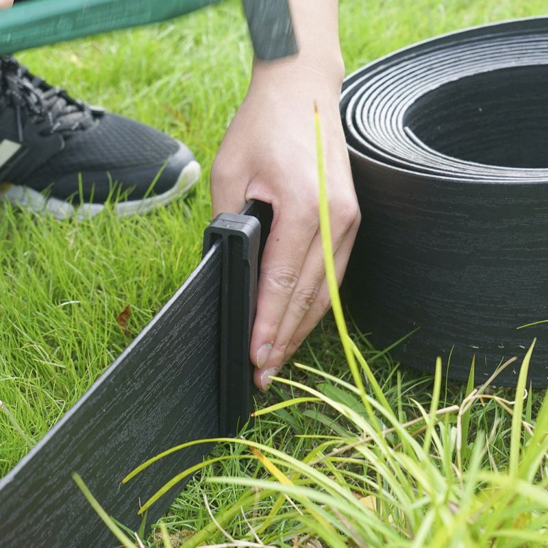 Garden Landscaping Grass and Stone Isolation Strip, Garden Lawn Divider, Black Plastic Greenery Retaining Board, Thickened Isolation Strip