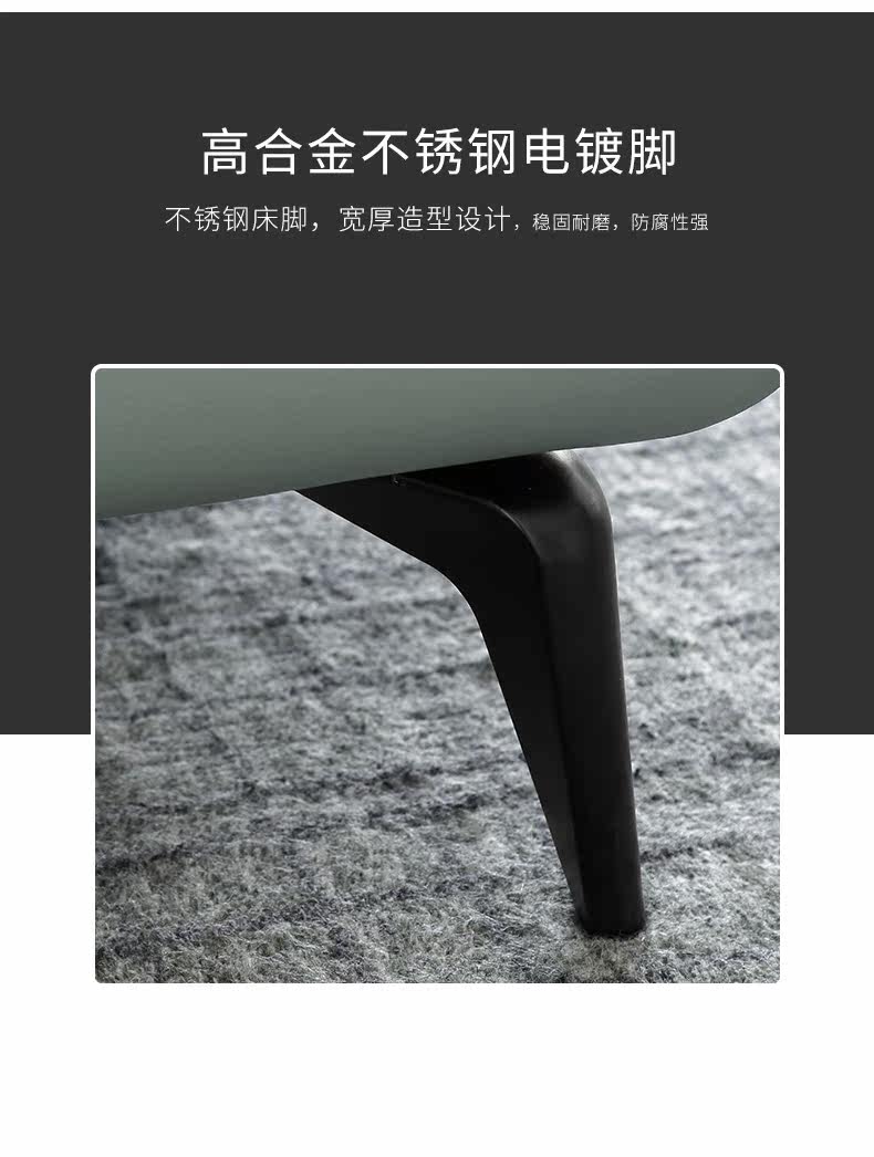 кожаная кровать 楷模家具主卧现代简约1.5米真皮床1.8米双人床婚床现代轻奢皮床 A model