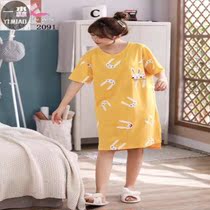  Special offer 6 billion win family 2103 new summer womens pure cotton short-sleeved casual sunflower night dress