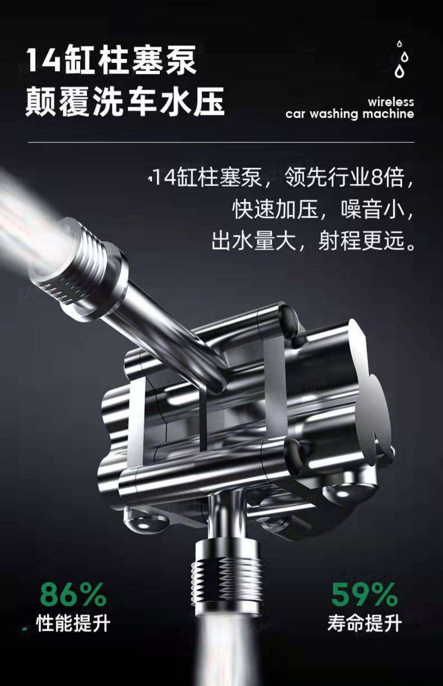 Wireless car washing machine high pressure car washing water gun portable powerful car lithium battery cleaning machine medicine car washing artifact