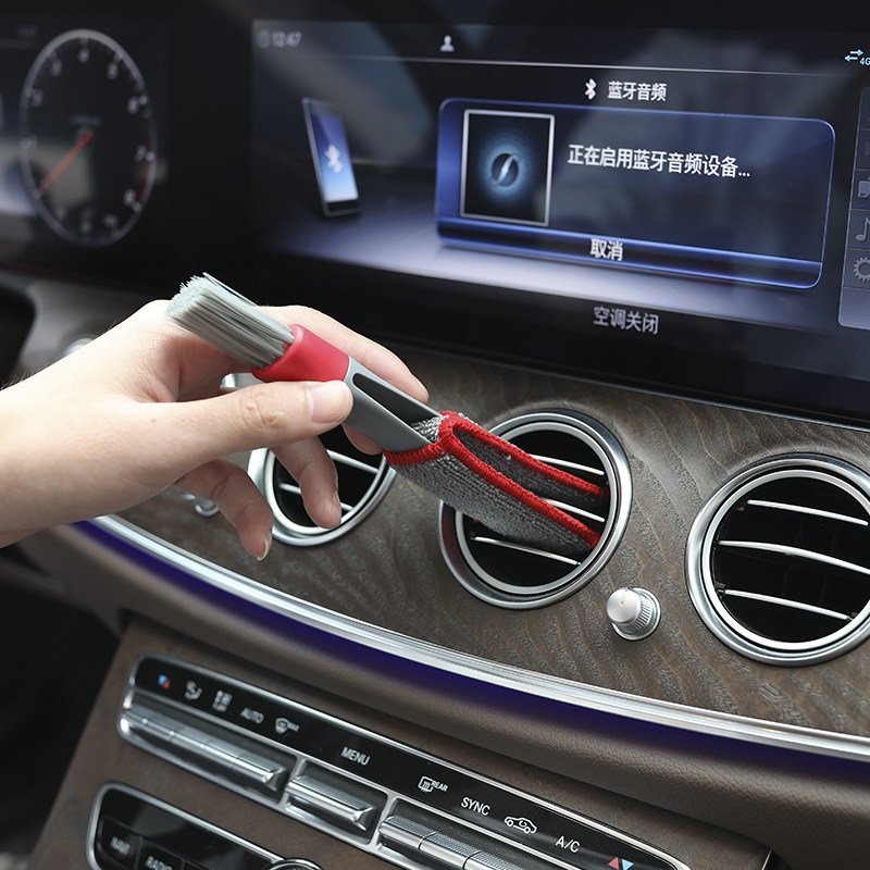 Car Beauty Air Conditioning Air Outlet Dusting Brush Cleaning Interior Gap Details Cleaning Soft Hair Carwash Brush Tool
