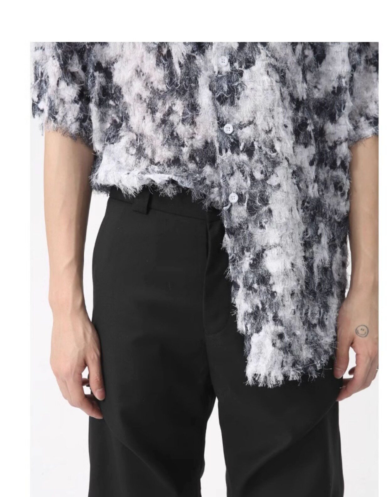 Зичен Зичен оригинал микро Ба брюки мужской сложить швабрый драпировка твердый личность дизайн смысл случайный брюки 