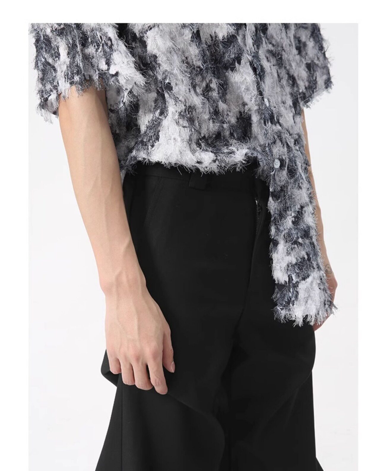 Зичен Зичен оригинал микро Ба брюки мужской сложить швабрый драпировка твердый личность дизайн смысл случайный брюки 