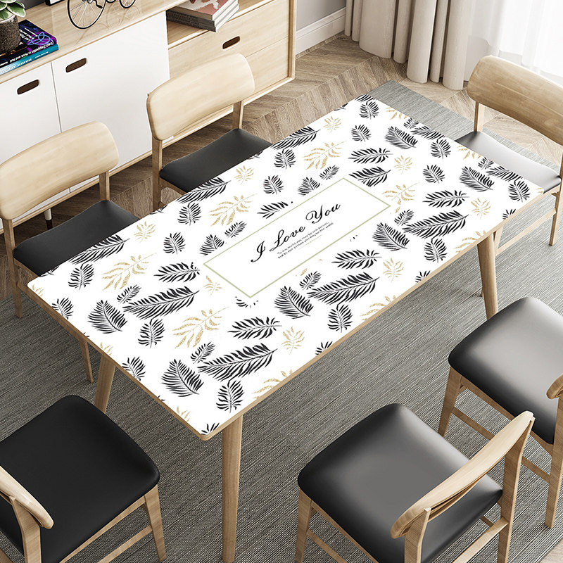 Soft glass table mat waterproof and oil-proof disposable pvc household anti-scalding rectangular coffee table tablecloth Nordic style thick
