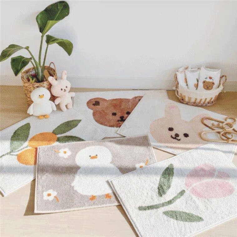 Cute bathroom foot pad Home Makeup Room Absorbent Ground Mat Toilet Entrance mat Bathroom Door Non-slip Carpet