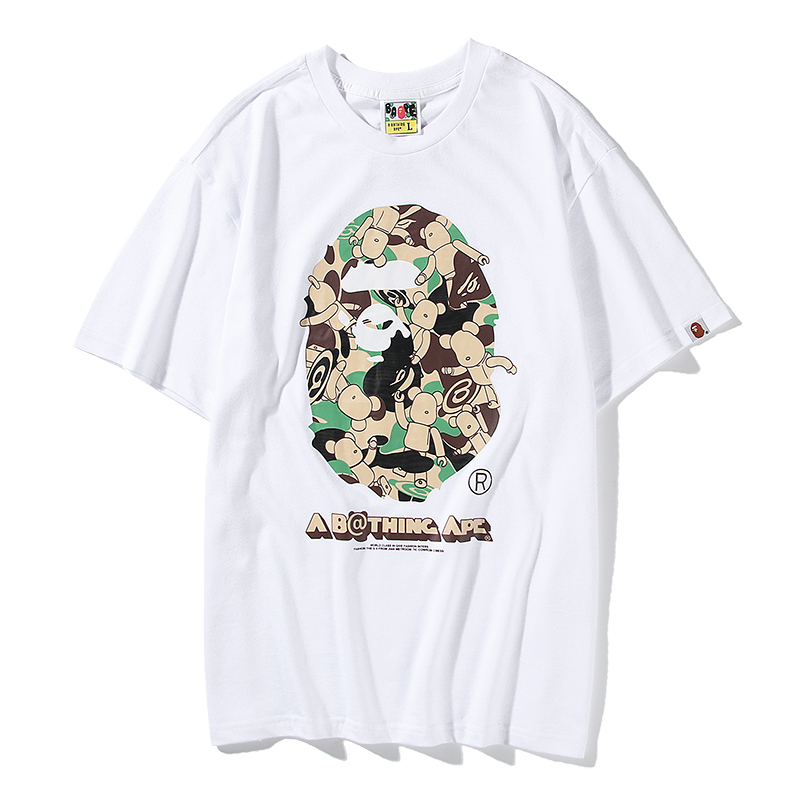 Day series Chauded Bape short T blouses male and female lovers' heads violent bear joint section of camouflage pure cotton short sleeve T-shirt