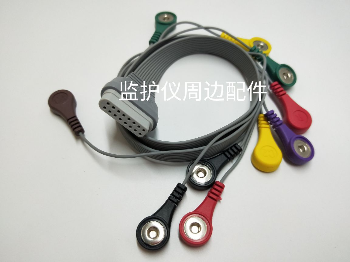 理邦SE-2003 SE-2012新款动态心电导联线 十二导心电记录盒连接线