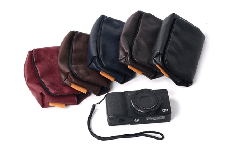 Black card portable storage bag RX100 M2 M3 M4 M5 M6 GR2 G7X G9X Camera leather bag handbag hand rope