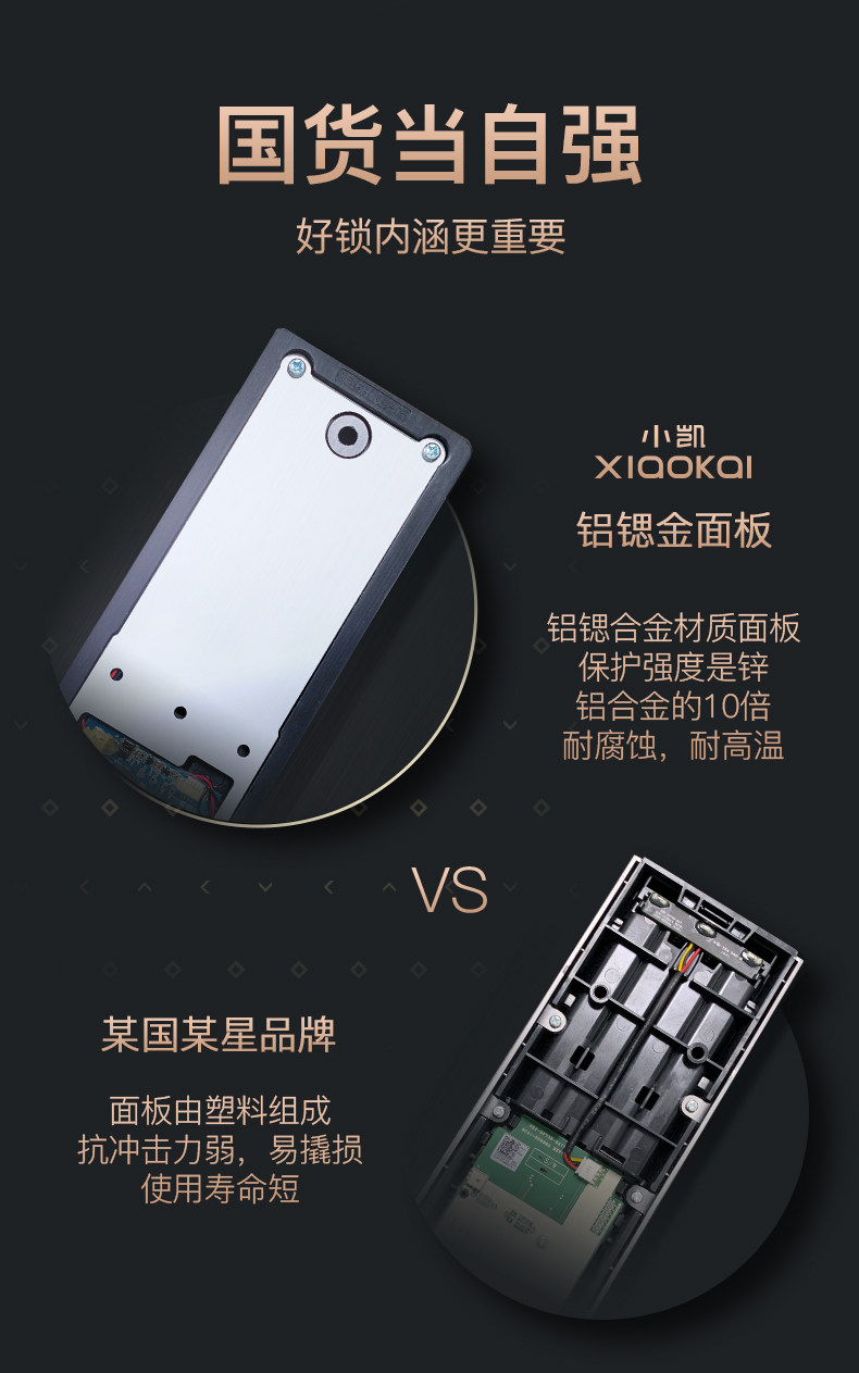 天猫联合定制 小凯 X5 全自动推拉式指纹锁 图7