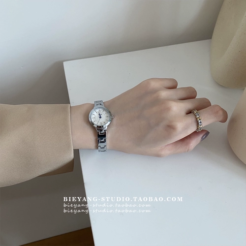 Механический стальной ремешок, брендовые водонепроницаемые свежие кварцевые часы, простой и элегантный дизайн, в корейском стиле