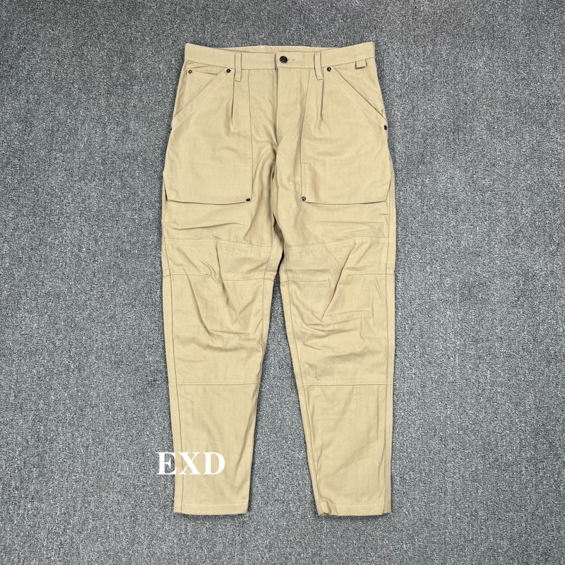 Extreme Denim Three-Color Three-Dimensional Cut Tapered Workwear Versatile Casual Pants with Zipper at the Hem