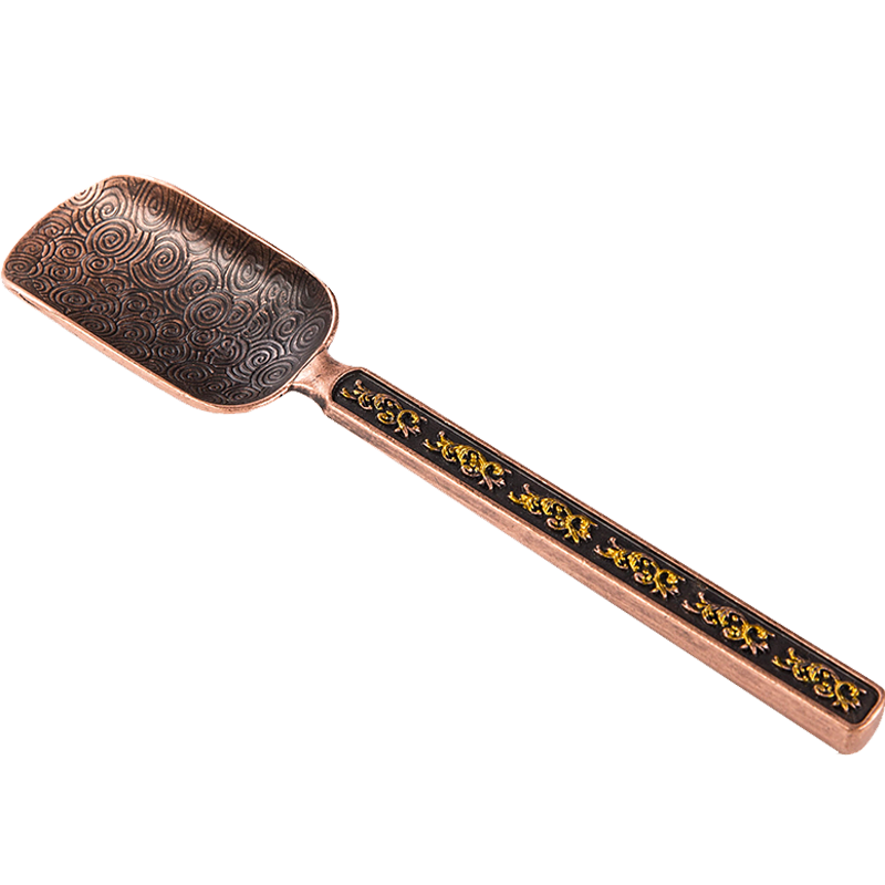 With an abundant copper teaspoons kung fu tea accessories teaspoon of tea is the tea spoon, xiangyun teaspoon of tea six gentleman 's restoring ancient ways