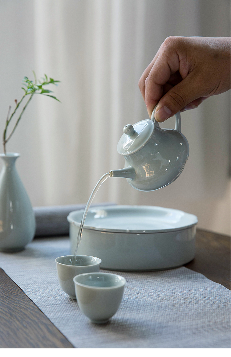Feng pot bearing on dry terms plate storage keep pot pad Japanese tea pot pad round rectangular large celadon tea saucer