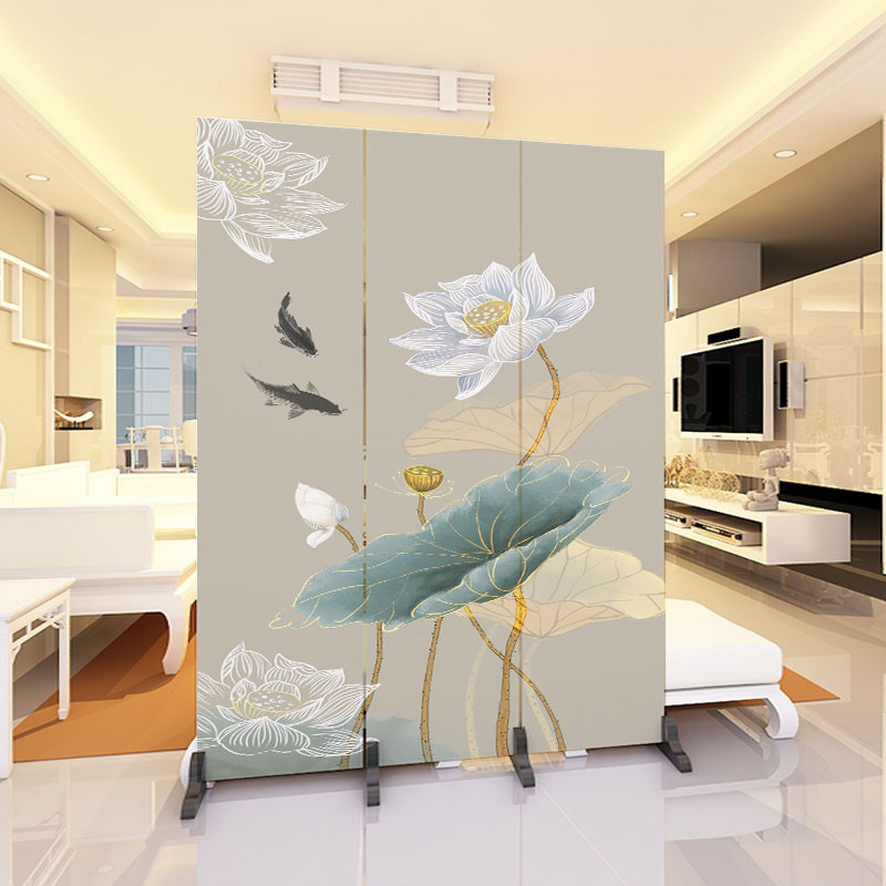 Simple screen curtain shielded from new Chinese room divider Screen Partition Window can move Balcony Rental Partition