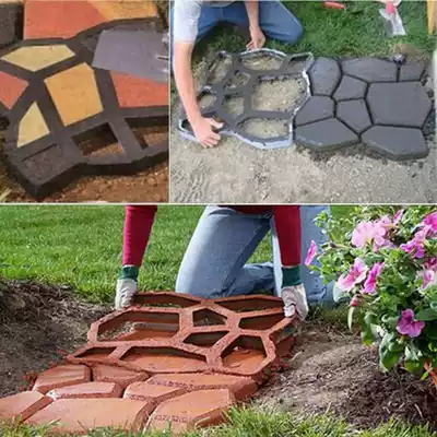 Cement floor embossing mold plastic paving floor homemade cement brick concrete detachable pebble paving