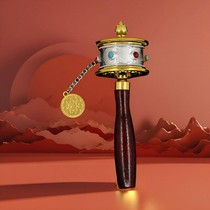 Large size 6 cm Tibetan travel souvenir hand-cranked gold wheel rotating gold tube large medium and small sizes