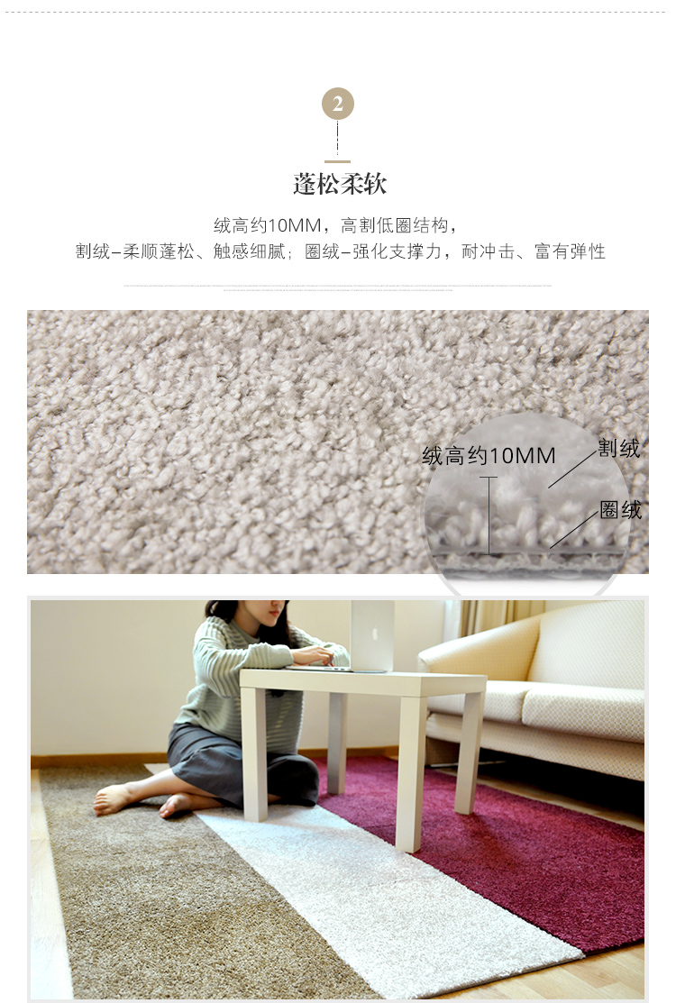 Thảm khảm kiểu Nhật Bản đơn giản ánh sáng sang trọng rắn màu thảm thảm sàn phòng khách nghiên cứu bàn cà phê phòng ngủ cạnh giường ngủ - Thảm thảm sofa phòng khách