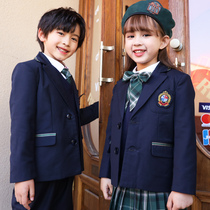 Primary school uniforms spring and autumn suits kindergarten summer class uniforms childrens suits shirts performance uniforms English style