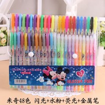 Watercolor pen with bright powder glowing pen color endorsement memory graffiti painting highlighter childrens flash