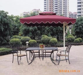 Shunyifa Outdoor Aluminum Alloy Folding Square Side Umbrella Courtyard Beach Brown Leisure Shade Umbrella Customization