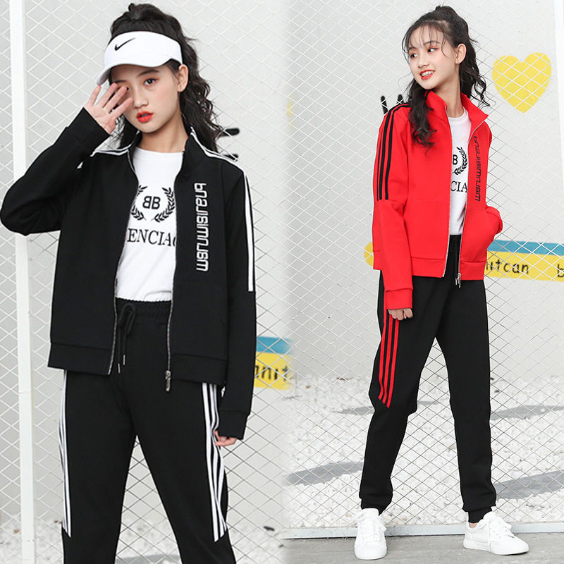 Girls suit spring and autumn foreign style new 12 medium and large children's clothing 14 girls clothes sports 13 leisure two-piece 15 years old