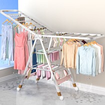 Stainless steel clothes hanger floor thickening plus coarse outdoor hanging balcony outdoor activities Folding home Quilt God