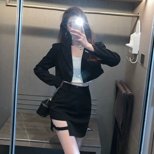 Демисезонный классический костюм, юбка, комплект, в западном стиле, подходит для подростков, изысканный стиль