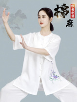 High-end New Cotton Line flux Taijiquan short Sleeve Lady Thin Thin Style Tai Chi Costume