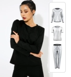 Комплект, лонгслив для спортзала, леггинсы, штаны, для бега, большой размер