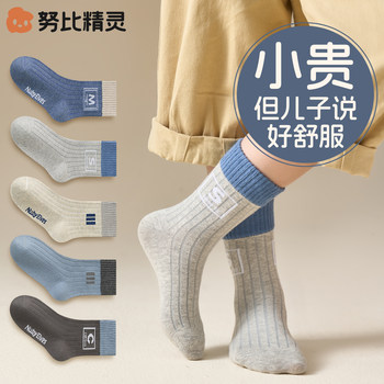 Children's Socks for Boys, Winter Pure Cotton, Class A, 2025 New Autumn and Winter Mid-Tube Cotton Socks, Student Socks, Boys' Sports Socks