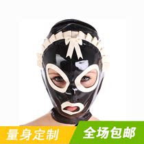 Latex headset personality woman plays mask mask open eyelips white side nostril party customization