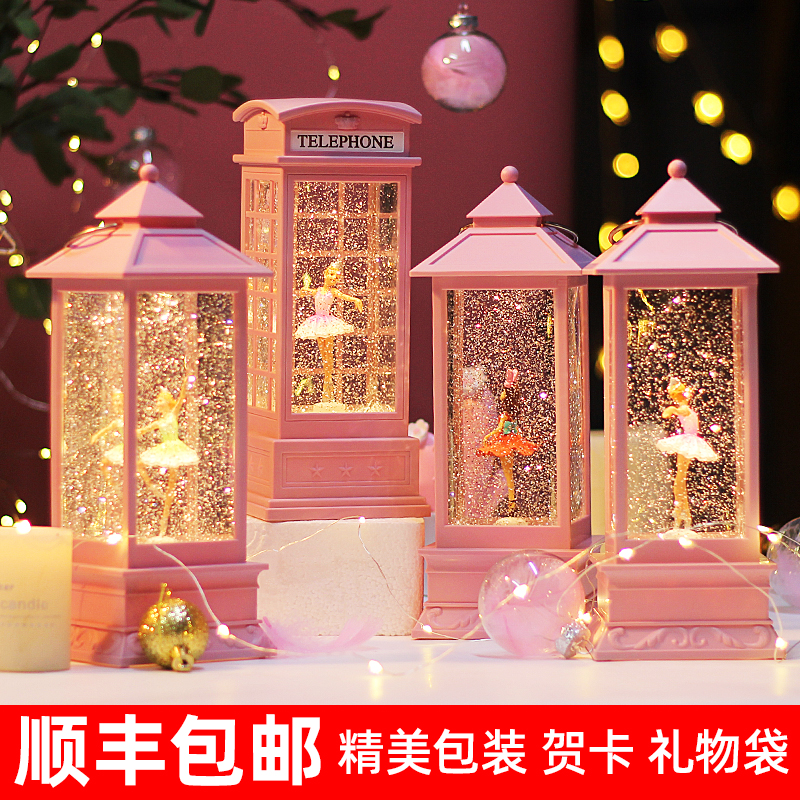 Music box crystal ball spinning dancing ballet girl birthday gift music box little kids girls night light dream