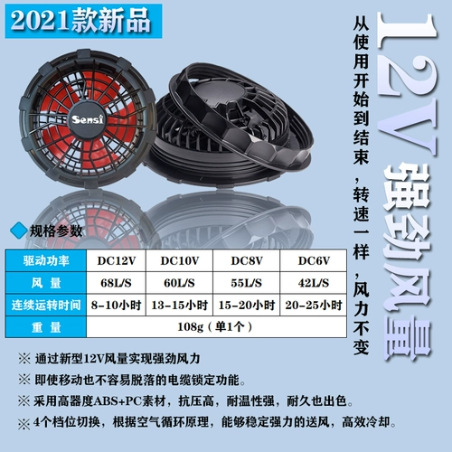 Летний охлаждающий дорожный вентилятор для работы, 12v