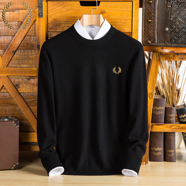FP ຫູ wheat ຜູ້ຊາຍ sweater ຂົນສັດດູໃບໄມ້ລົ່ນແລະລະດູຫນາວໃຫມ່ pullover ຄໍຫນາ knitted bottoming ເສື້ອ sweater ສີແຂງສໍາລັບຜູ້ຊາຍ