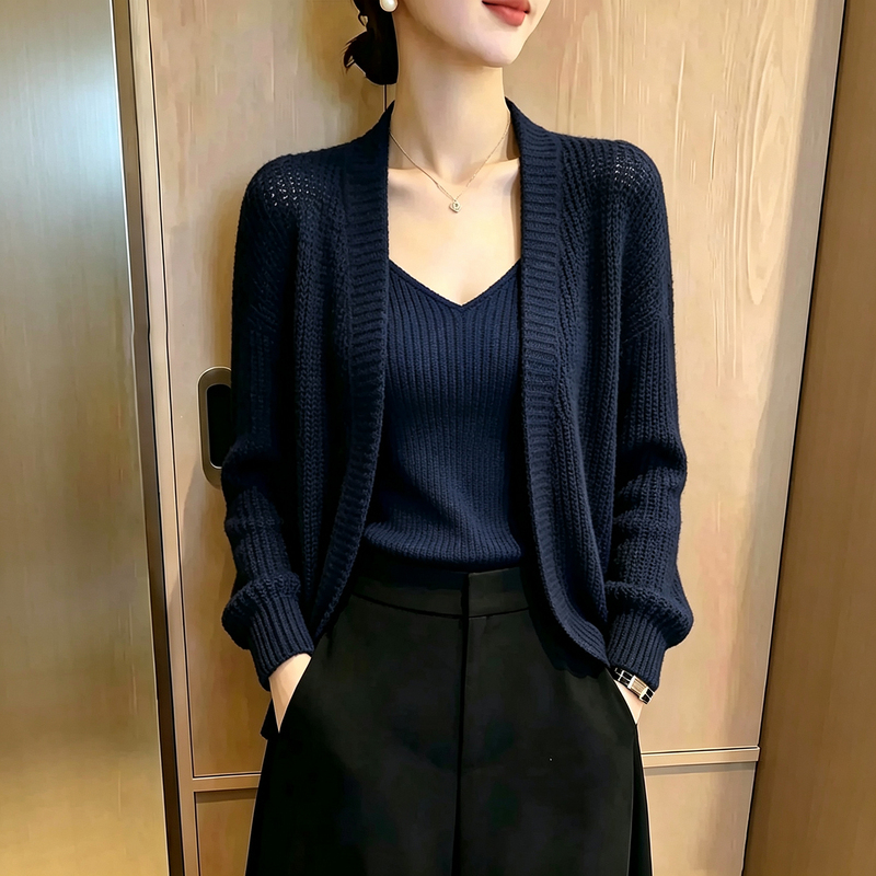 Early Autumn Outerwear Camisole Cardigan Jacket for Women 2026 New Style Loose Top That Can Be Worn as an Inner Layer or as a Two-Piece Sweater Set