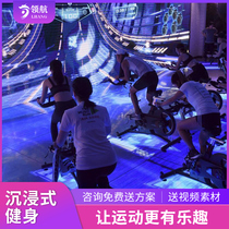 3d Holographic Immersive Interactive Projection Wall Ground Fitness Room Dynamic Bike Virtual Riding Drive Big Screen
