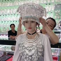 Chapeau en argent Miao pour minorité ethnique nouvelle collection Guizhou Guangxi Yunnan Miao caractéristique couvre-chef ethnique bijoux