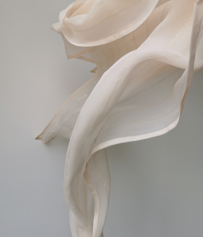 Rose Ding Hanfu accessories powder glutinous silk georgette clip gold silk drapery silk three meters long spot