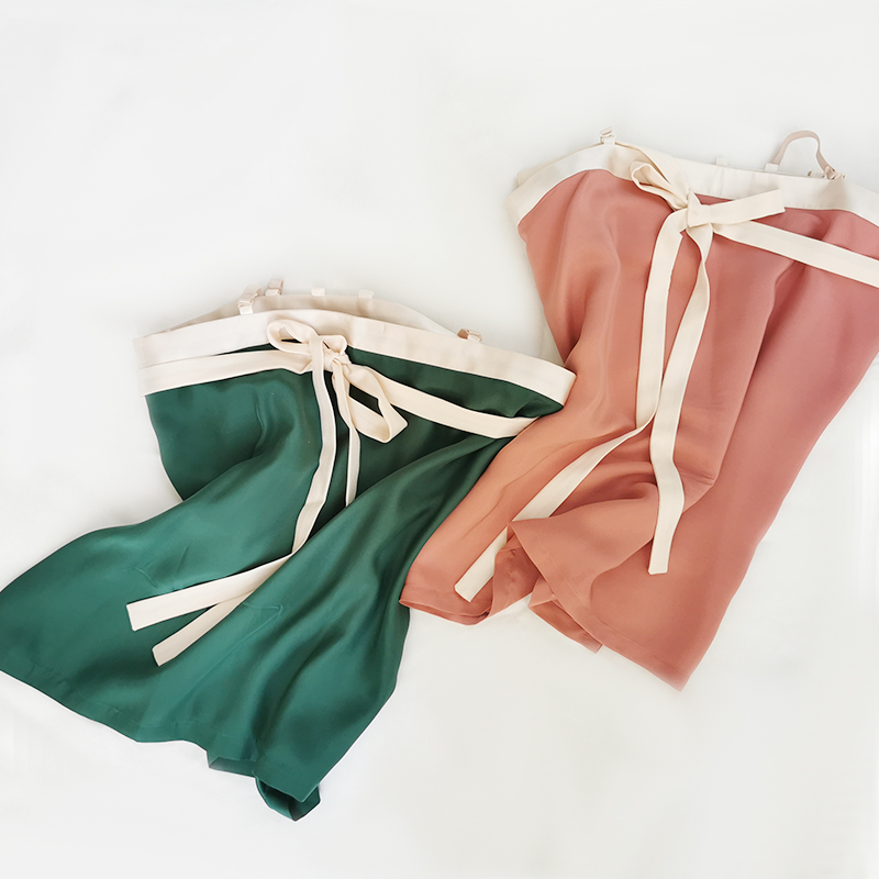 Rostin Handwear a piece of real silk Smeared Songeroy Crepe crepe satin powder pink green and double-sided can be worn spot-Taobao