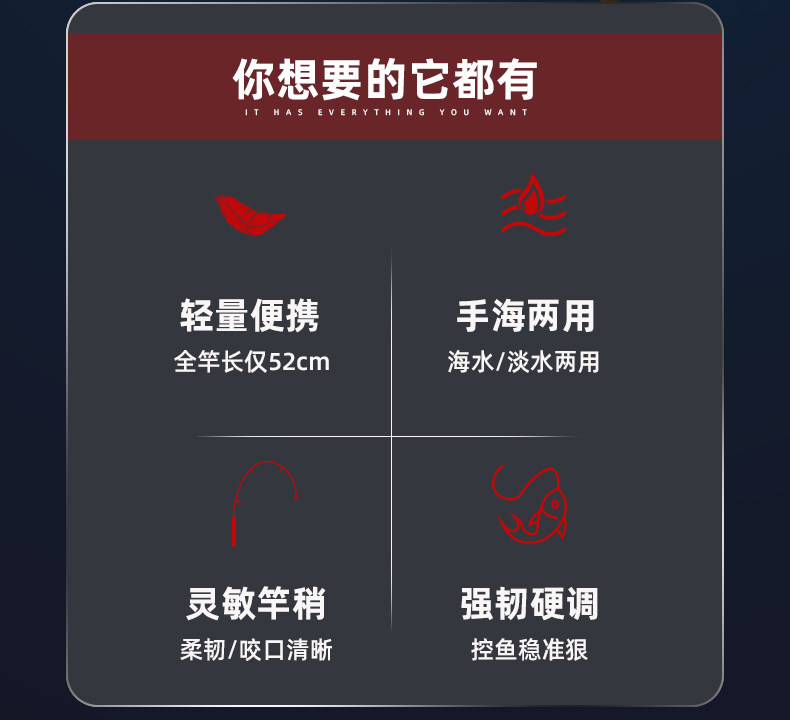 Ice удочкой 尚虞黄金樟冰钓竿木手柄大导环排缝竿冰钓装备超短筏竿筏钓竿 Shang Yu