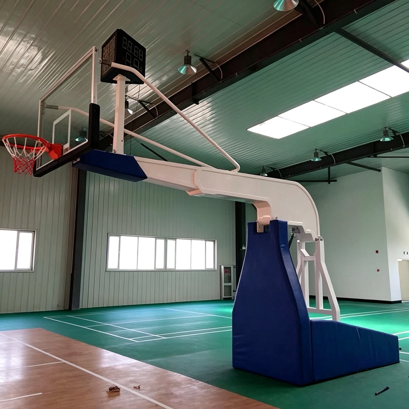 Outdoor Manual Electric Hydraulic Adult Basketball Hoop, Indoor and Outdoor Movable, Adjustable Height, Foldable Competition Basketball Stand for Dunking