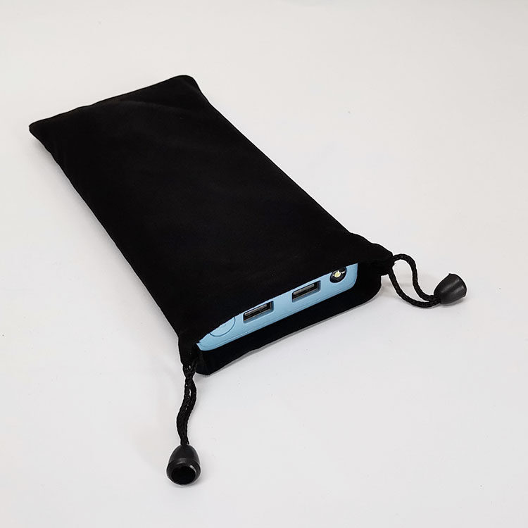 Cloth bag mobile phone bag mobile charging jacket black flannel small bag finishing bag mobile power supply special storage bag