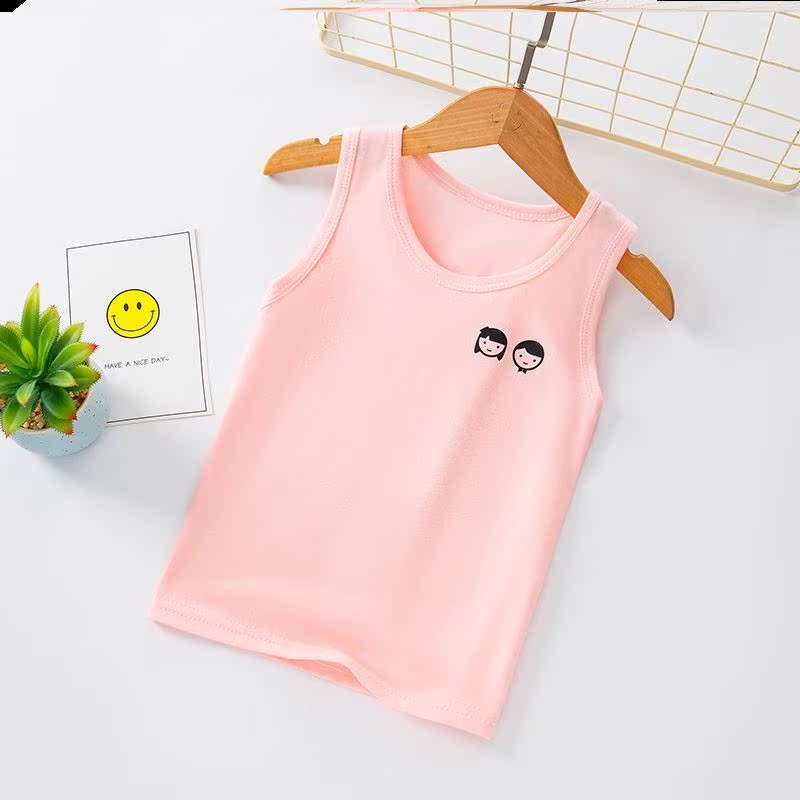 Cô gái sling vest vào mùa hè con mỏng bé con dưới edilate ít cô gái bông con lớn màu trắng lớn.