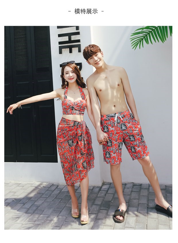 Cặp đôi Hàn Quốc áo tắm nữ bikini ba mảnh áo tắm nữ mùa xuân nóng bỏng bãi biển quần người yêu bộ - Bikinis đồ bơi tay dài nữ