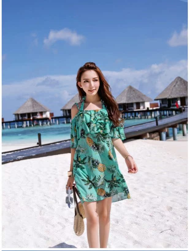 Bảo tồn Halter Boxer Bikini In với áo tắm Áo tắm nữ Word Shoulder Beach Beach Resort Set - Bikinis áo tắm đẹp 2021