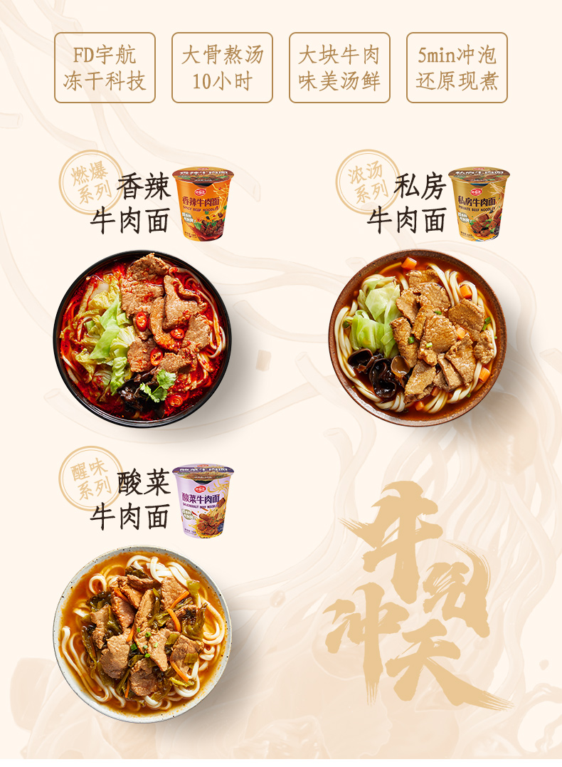 【海福盛】私房牛肉面6杯整箱装